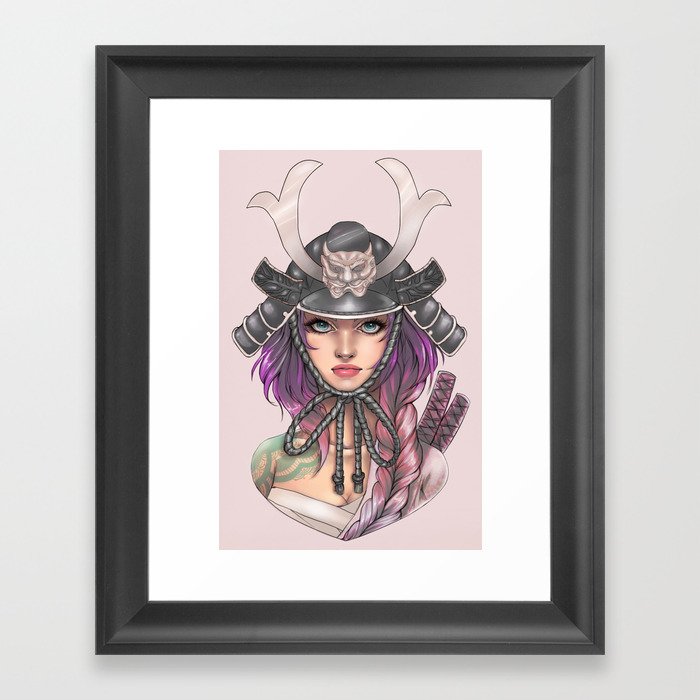 Samurai Girl Framed Art Print