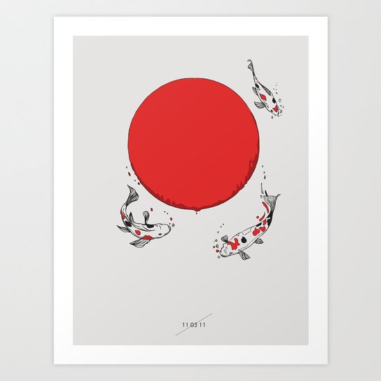 Koi and Sun Art Print