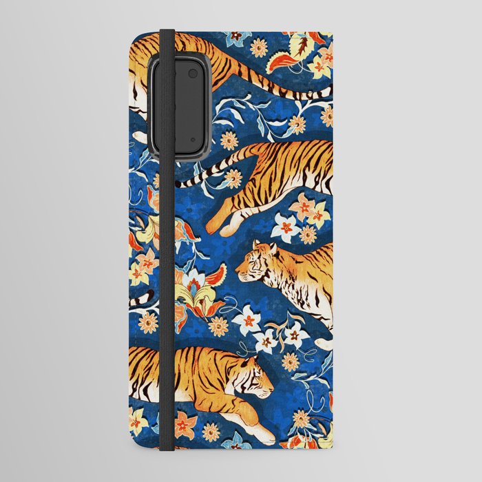 Animalier's Tiger Chintz - French ultramarine Android Wallet Case