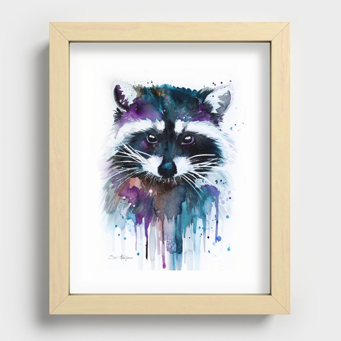 Raccoon Recessed Framed Print