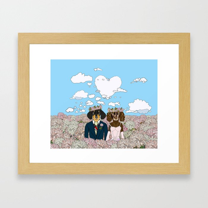 Dachshund Lovers - Honeymoon Framed Art Print