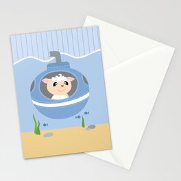 Mobil series submarine sheep Stationery Cards