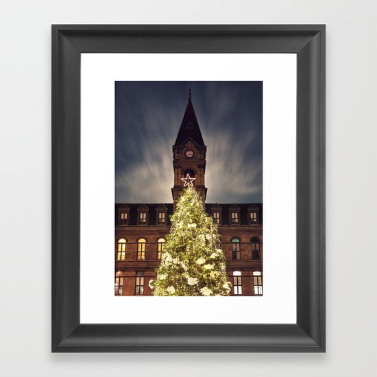 Christmas Tree at City Hall Framed Art Print