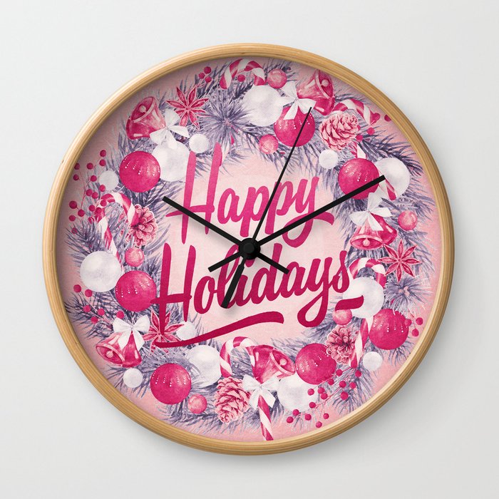 Holiday Greetings 8 Wall Clock