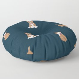 Navy Corgi Floor Pillow