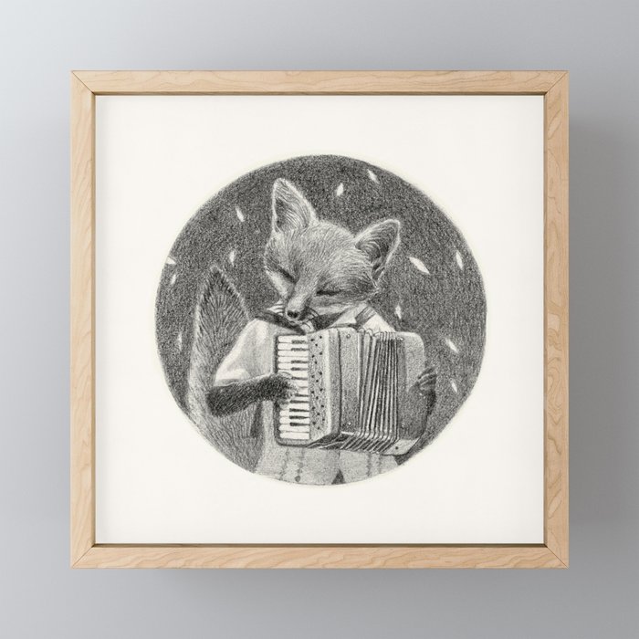 autumnal fox Framed Mini Art Print