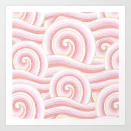 Pink Auspicious Waves Art Print