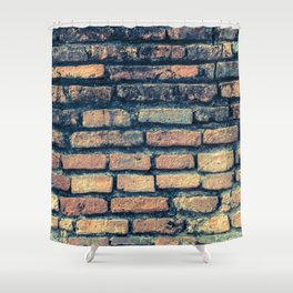 Old wall of old cement Shower Curtain