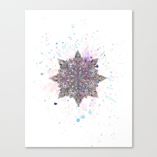 Zen Watercolor Mandala Canvas Print