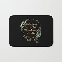 Christian Bible Verse Eucalyptus Leaves Bath Mat