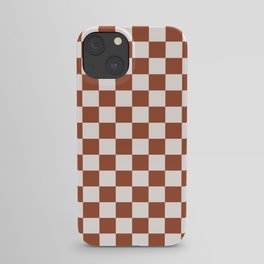 Check Rust Checkered Checkerboard Geometric Earth Tones Terracotta Modern Minimal Chocolate Pattern iPhone Case