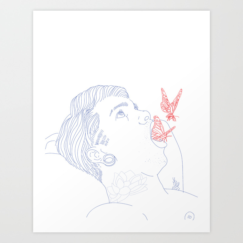 Butterflies In My Stomach Art Print By Phomohobia Society6