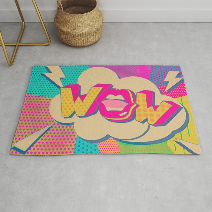 WOW New Wave 80 pink, dreams, pastel, love, cute,  Rug