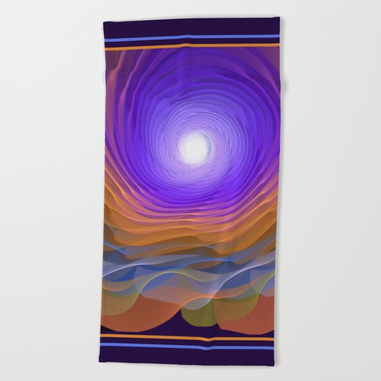 Whispering water and a blue moon Beach Towel