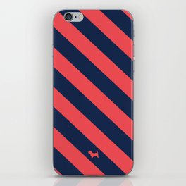 Preppy & Classy, Navy Blue / Red Striped iPhone Skin