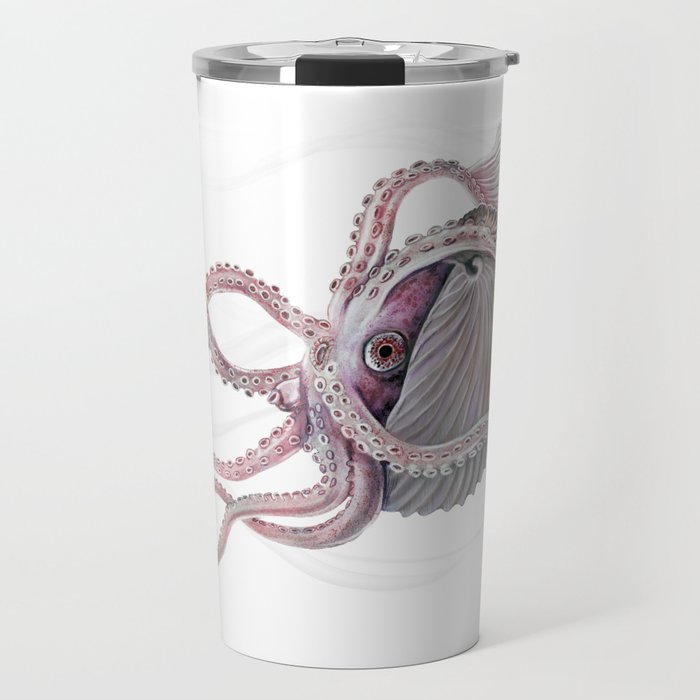 Paper nautilus scientific illustration art print Travel Mug