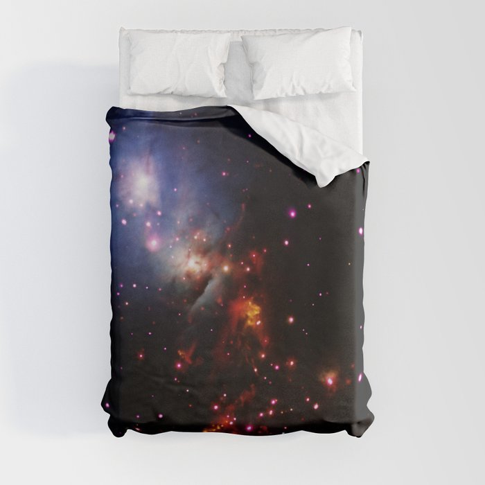 Cosmic Stellar Sparklers Space Galaxy Duvet Cover