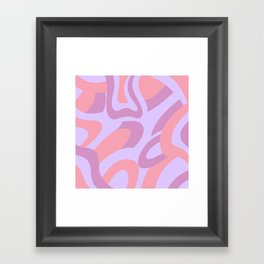 Interlocking Modern Waves - coral and purple Framed Art Print