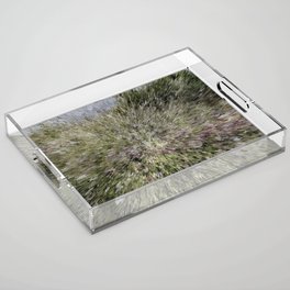 Abstract vintage summer prairie landscape 3d pixel art exctrusion Acrylic Tray