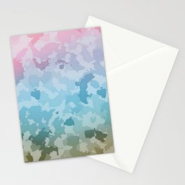 Camouflage Ombre Pink Aqua Green Stationery Card