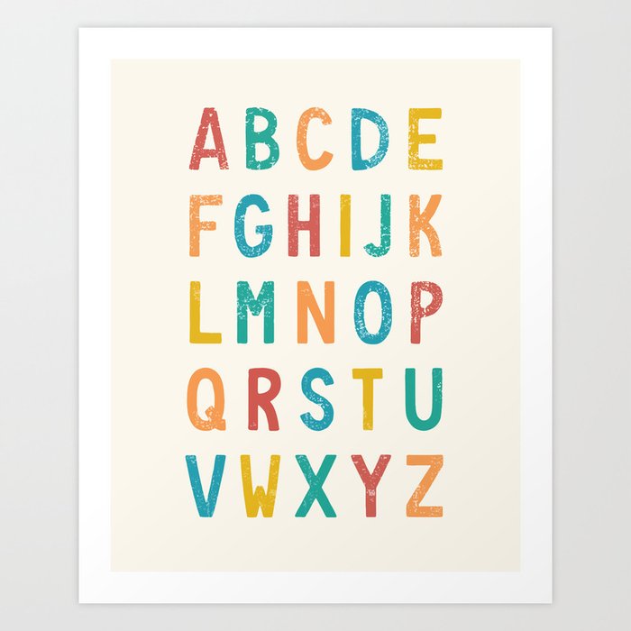 Vintage Alphabet ABCs Art Print