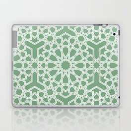 Elegant Islamic geometric lace pattern Sage Green Laptop Skin