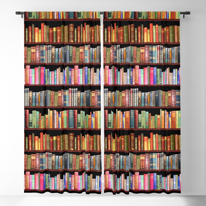 Book Lovers Gifts, Antique bookshelf Blackout Curtain