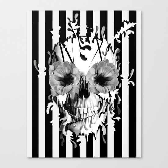 Limbo, Skull with poppy eyes Canvas Print