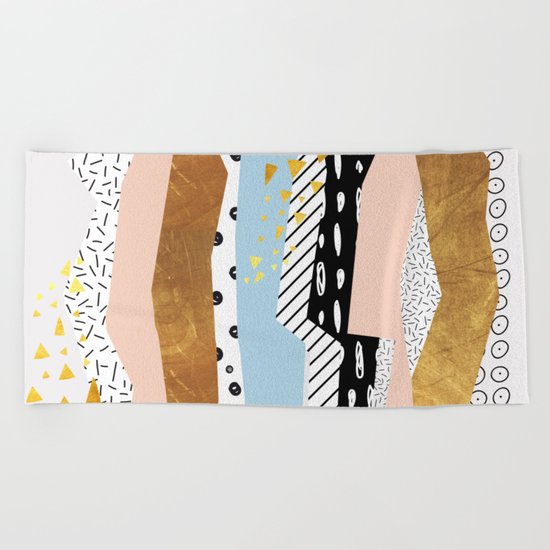Geometric shapes 01 Beach Towel
