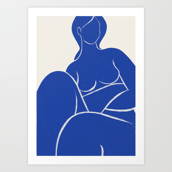 Blue silhouette, Nude No.1  Art Print