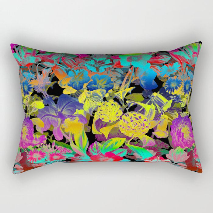 Lsd Floral Pattern Rectangular Pillow
