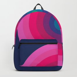 Blue & Pink Retro Bullseye Backpack | Colorful, Pop Art, 70S, Graphicdesign, Panton, Vintage, Target, Vernerpanton, Bullseye, Retro 
