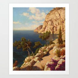 Capri, Bay of Naples, Italy coastal maritime landscape painting by Ivan Fedorovich  Art Print