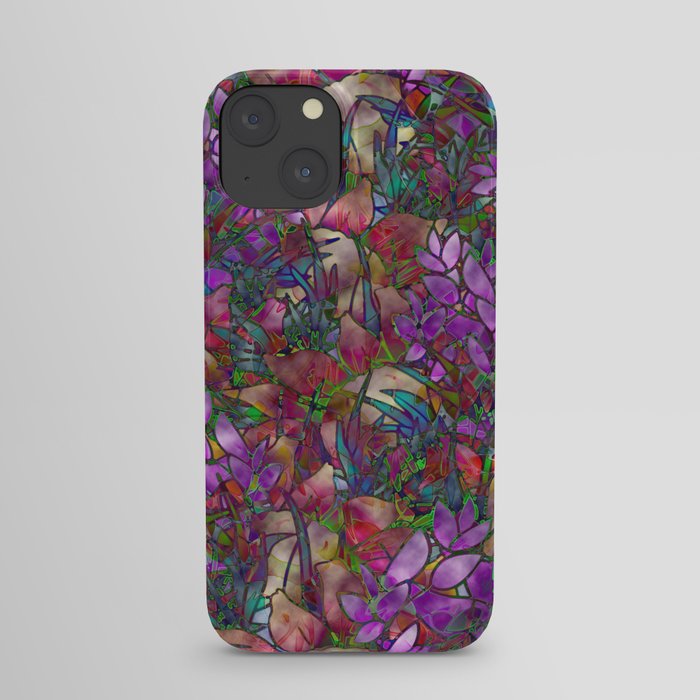 Floral Abstract Stained Glass G175 iPhone Case