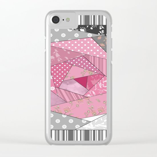 Needlework 1 . Patchwork. Roses. Clear iPhone Case