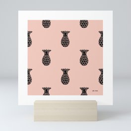 Black Pineapples Galore  Mini Art Print