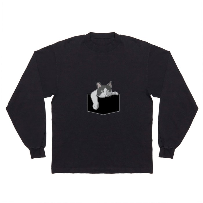 CAT IN THE POCKET Long Sleeve T Shirt