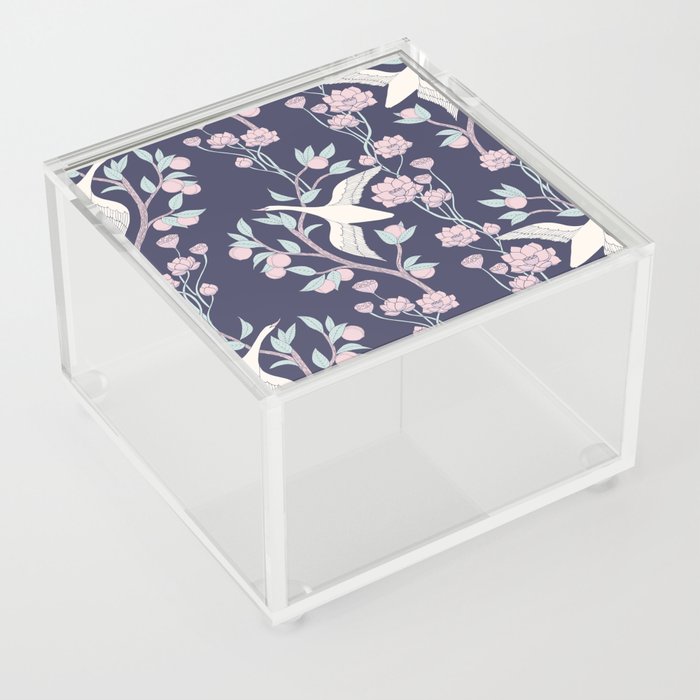 Into My Arms Swan Chinoiserie Acrylic Box