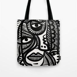 Black and White Cubist Self Portrait of the Artist by Emmanuel Signorino  Tote Bag