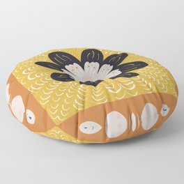 yellow mandala Floor Pillow