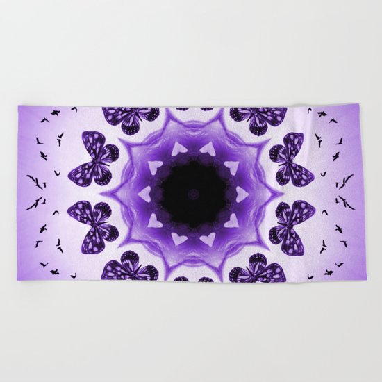 All things with wings (purple) Beach Towel