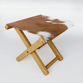 Cowhide, Cow Skin Pattern, Farmhouse Decor Folding Stool