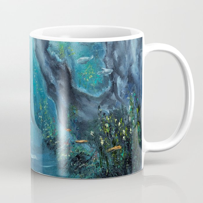 Surreal Ocean Dream 'Fairy Girl and the Shark' Coffee Mug