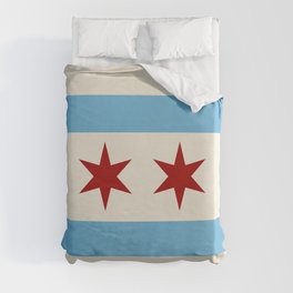 Chicago Flag II Duvet Cover