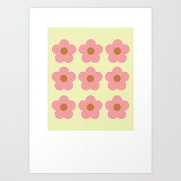 pink flower pattern Art Print