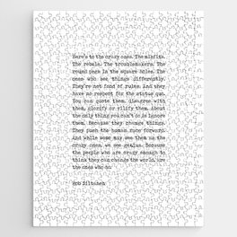 Here's to the crazy ones - Rob Siltanen - Typewriter Quote Print 1 Jigsaw Puzzle