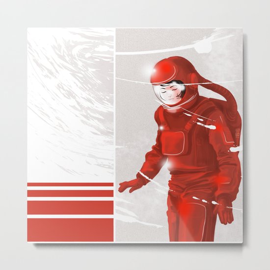 Hiroko in Storm // (astronaut girl) Metal Print