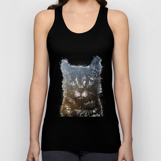 Gray cat Lucky Unisex Tank Top