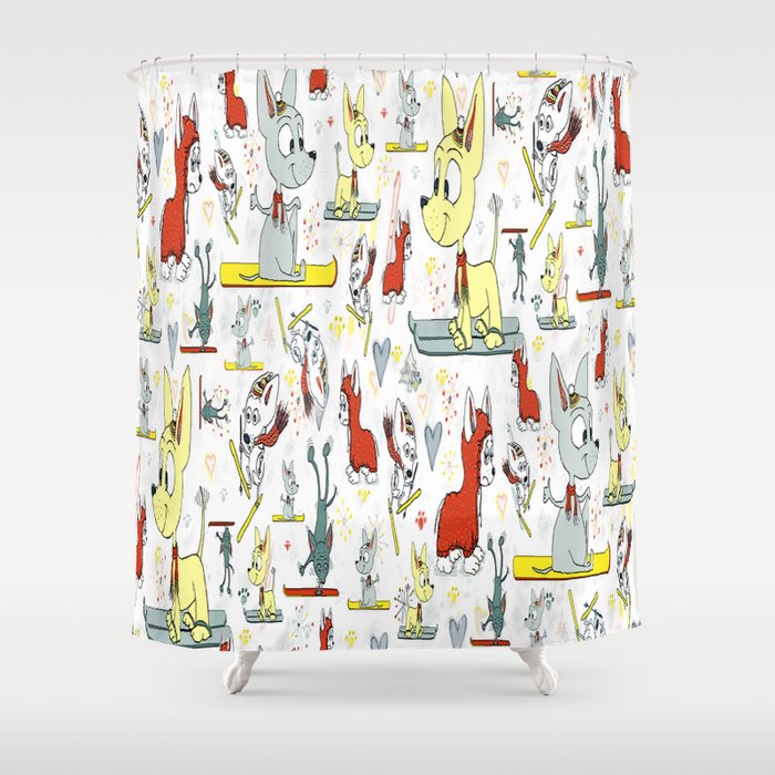 Chi's on skis Shower Curtain