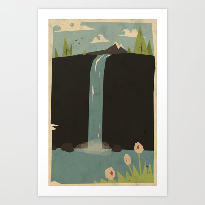 Discover the motif WATERFALL by Yetiland as a print at TOPPOSTER